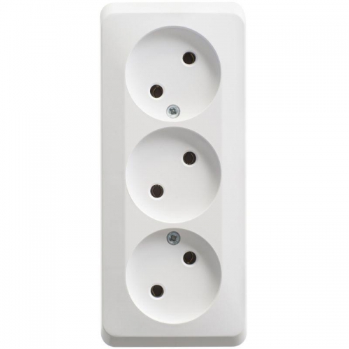 Розетка 3-м ОП Этюд 16А IP20 250В без заземл. без защ. шторок бел. SE PA16-009B PA16-009B