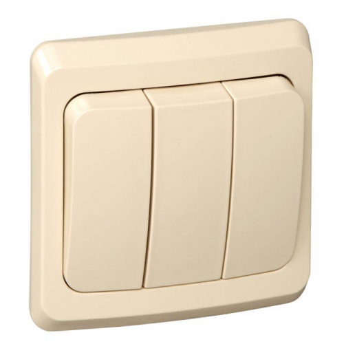 Выключатель 3-кл. СП Этюд 10А IP20 крем. SE BC10-003K BC10-003K