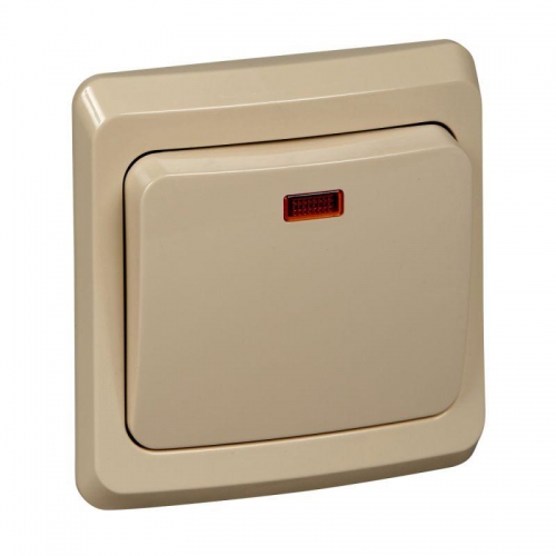 Выключатель 1-кл. СП Этюд 10А IP20 с подсветкой крем. SE BC10-005K BC10-005K