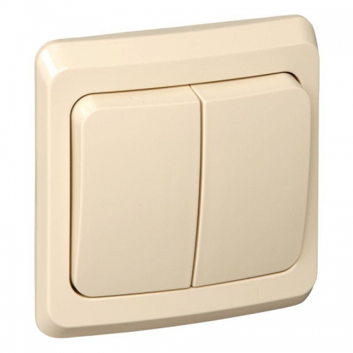 Выключатель 2-кл. СП Этюд 10А IP20 с подсветкой крем. SE BC10-006K BC10-006K