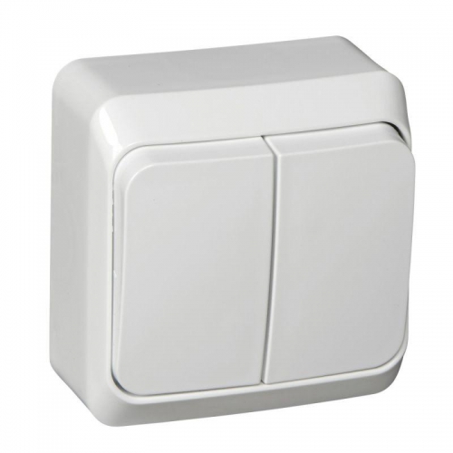 Выключатель 2-кл. ОП Этюд 10А IP20 с подсветкой бел. SE BA10-006B BA10-006B