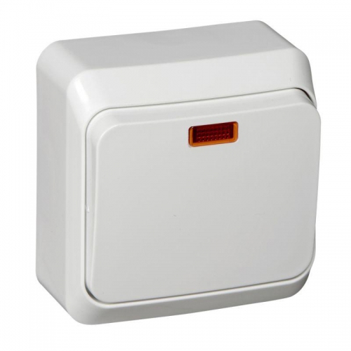 Переключатель проходной 1-кл. ОП Этюд 10А IP20 с подсветкой бел. SE BA10-007B BA10-007B