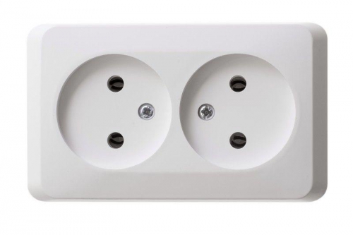 Розетка 2-м ОП Этюд 16А IP20 250В без заземл. без защ. шторок бел. SE PA16-005B PA16-005B