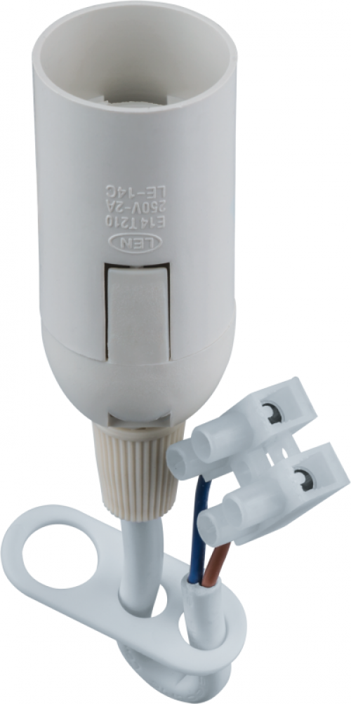 Патрон электрический 61 352 NLH-P-F-WH-E14-TB пластик. подвесной с клеммной колодкой на проводе бел. Navigator 61352 61352