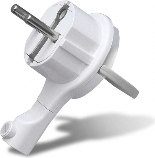 Вилка-невидимка электрич. с заземл. бел. 16А 250В UNIVersal 5566874 5566874