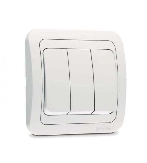 Выключатель 3-кл. 3п СП Mimoza 10А IP20 бел./бел. Makel 12091 12091