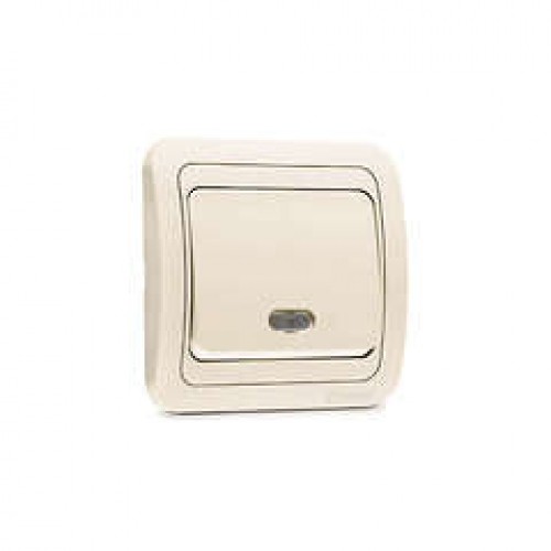 Выключатель 1-кл. СП Mimoza 10А IP20 с подсветкой крем./крем. Makel 25021 25021