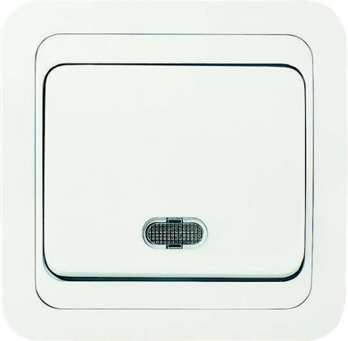 Выключатель 1-кл. СП Mimoza 10А IP20 с подсветкой бел./бел. Makel 12021 12021