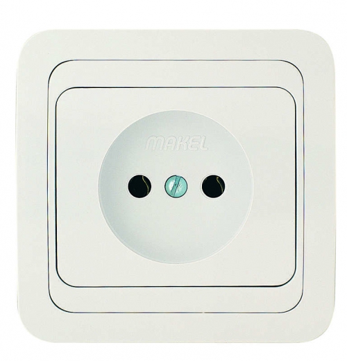 Розетка 1-м СП Mimoza 16А IP20 без заземл. бел./бел. Makel 12022 12022