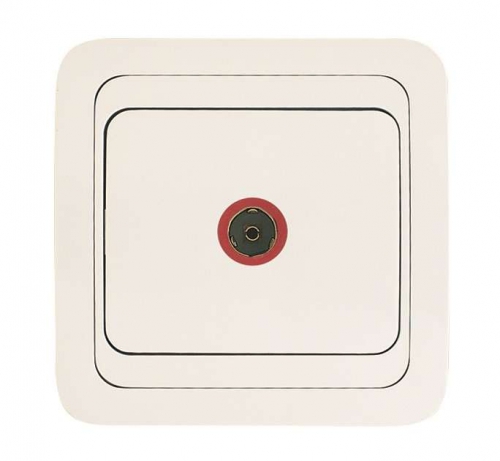 Розетка телевизионная TV 1-м СП Mimoza 16А IP20 бел./бел. Makel 12007 12007