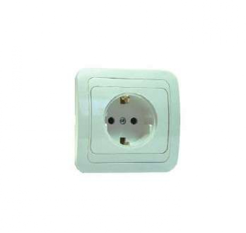 Розетка 1-м СП Mimoza 16А IP20 с заземл. керамика бел./бел. Makel 12008 12008