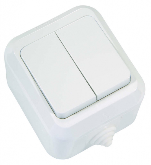 Выключатель 2-кл. ОП 10А IP44 п/герм. бел. Makel 18301 18301