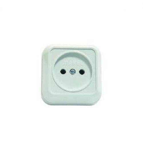 Розетка 1-м ОП 16А IP20 квадрат. без заземл. бел. Makel 45102 45102