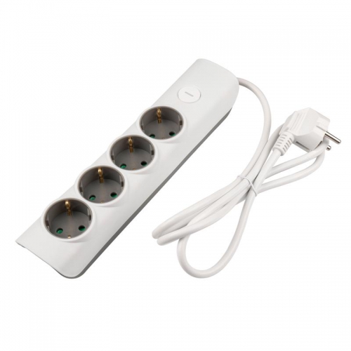 Удлинитель 4х5м с заземл. с выкл. бел. ET-04-500W (4х5.0) JAZZway 5051836 5051836