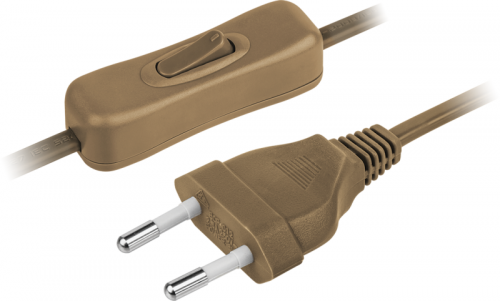 Шнур 61 721 NPS-FS-170-2х0.5-BR 1.7м с выкл. корич. Navigator 61721 61721