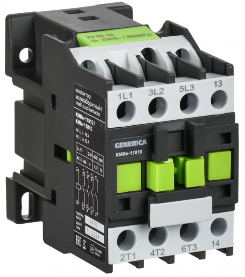 Контактор КМИе-11810 18А 230В/АС3 1НО GENERICA KKME11-018-230-10 KKME11-018-230-10