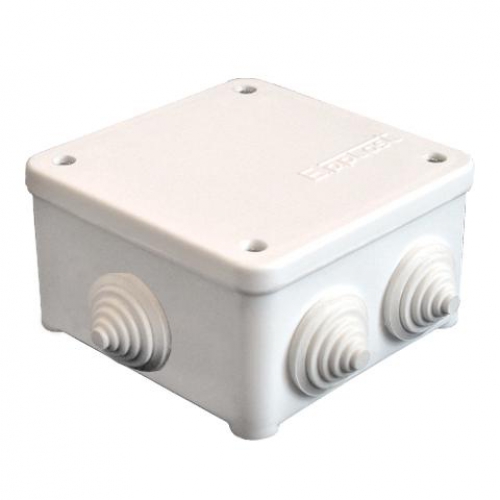 Коробка распр. ОП 85х85х45 7 выходов 3 гермоввода IP54 крышка на винтах бел. Epplast 130111 130111