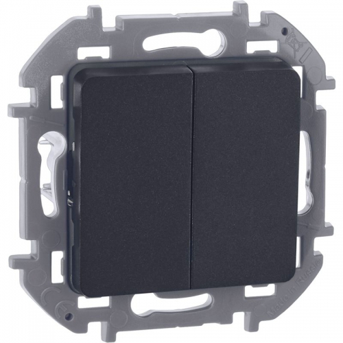 Выключатель 2-кл. Inspiria 10А IP20 250В 10AX механизм антрацит Leg 673623 673623