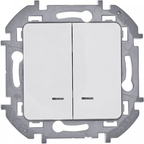 Выключатель 2-кл. Inspiria 10А IP20 250В 10AX с подсветкой/индикацией механизм бел. Leg 673630 673630