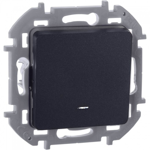 Выключатель 1-кл. Inspiria 10А IP20 250В 10AX с подсветкой/индикацией механизм антрацит Leg 673613 673613