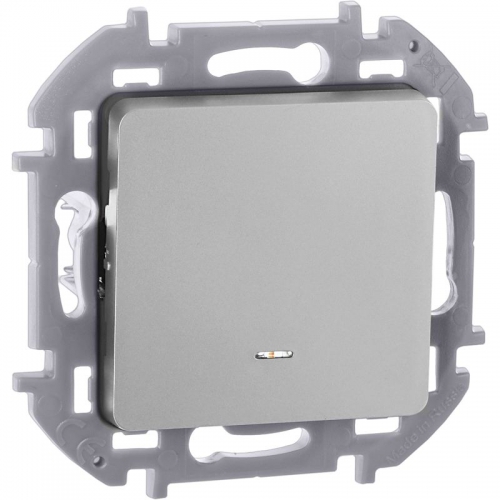 Механизм переключателя 1-кл. Inspiria 10А IP20 250В 10AX с подсветкой / индикацией алюм. Leg 673662 673662