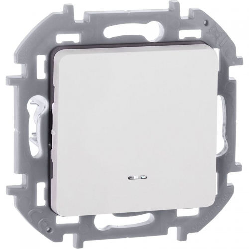 Механизм переключателя 1-кл. Inspiria 10А IP20 250В 10AX с подсветкой / индикацией бел. Leg 673660 673660