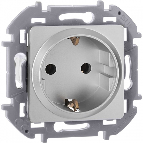 Розетка 1-м СП Inspiria 16А IP20 250В 2P+E немецк. стандарт механизм алюм. Leg 673722 673722