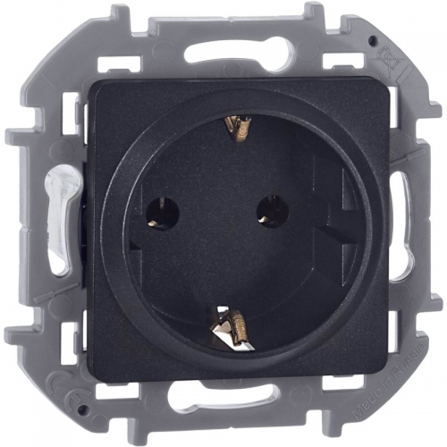 Розетка 1-м СП Inspiria 16А IP20 250В 2P+E немецк. стандарт механизм антрацит Leg 673723 673723