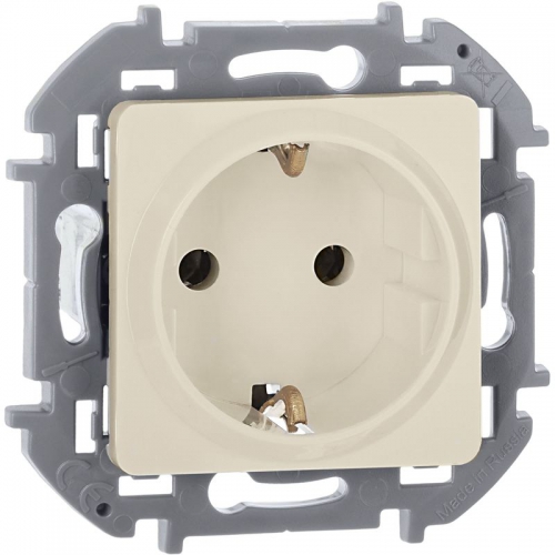 Розетка 1-м СП Inspiria 16А IP20 250В 2P+E защ. шторки немецк. стандарт механизм сл. кость Leg 673731 673731