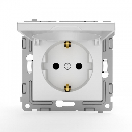 Розетка 1-м СП Pixel 16А IP20 с заземл. защ. шторки с крышкой механизм бел. TOKOV ELECTRIC TKE-PX-R1ZSW1-C01 TKE-PX-R1ZSW1-C01