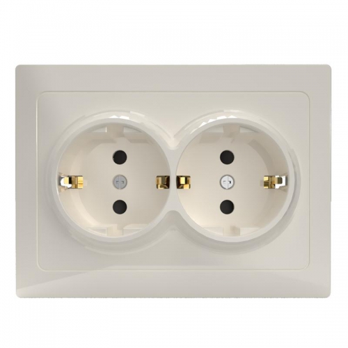 Розетка 2-м СП Pixel 16А IP20 с заземл. защ. шторки в сборе беж. TOKOV ELECTRIC TKE-PX-R2FZSF-C02 TKE-PX-R2FZSF-C02