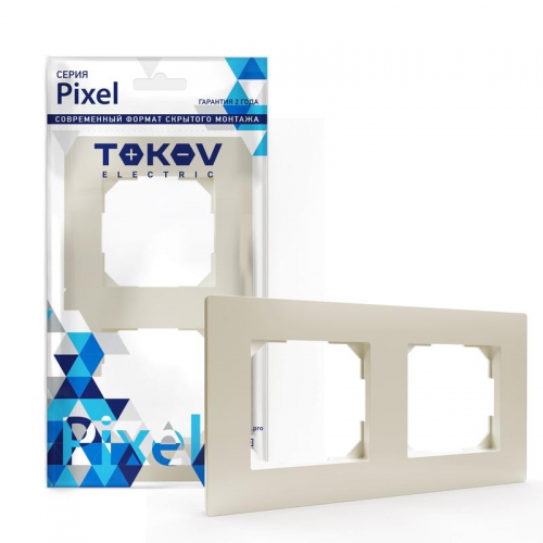 Рамка 2-м Pixel универс. беж. TOKOV ELECTRIC TKE-PX-RM2-C02 TKE-PX-RM2-C02
