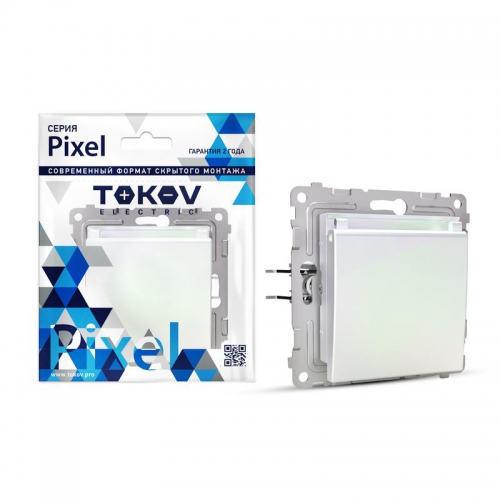 Розетка 1-м СП Pixel 16А IP20 с заземл. защ. шторки с крышкой механизм перламутр. TOKOV ELECTRIC TKE-PX-R1ZSW1-C04 TKE-PX-R1ZSW1-C04