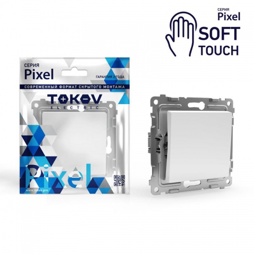 Переключатель проходной 1-кл. СП Pixel 10А IP20 механизм айс TOKOV ELECTRIC TKE-PX-P1-C34 TKE-PX-P1-C34
