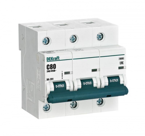 Выключатель автоматический модульный 3п C 80А 10кА ВА-201 SchE 13008DEK 13008DEK