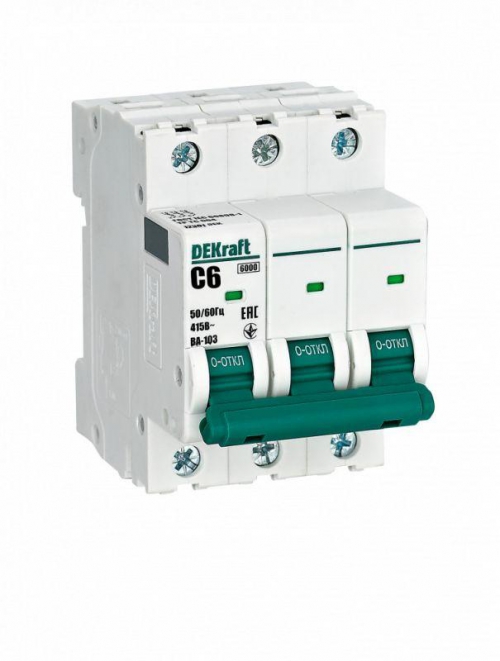 Выключатель автоматический модульный 3п C 6А 6кА ВА-103 SchE 12301DEK 12301DEK