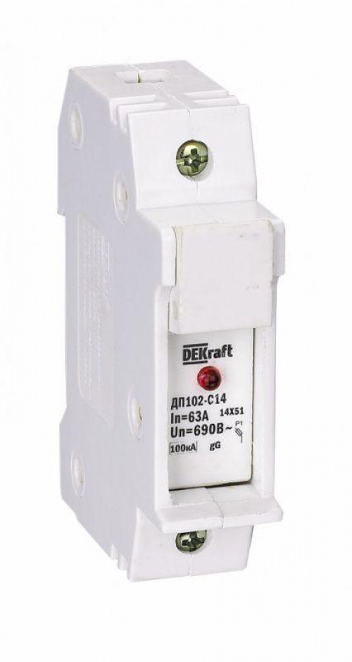 Держатель предохранительного типа C10 ДП102-С10-1Р DEKraft 21383DEK 21383DEK