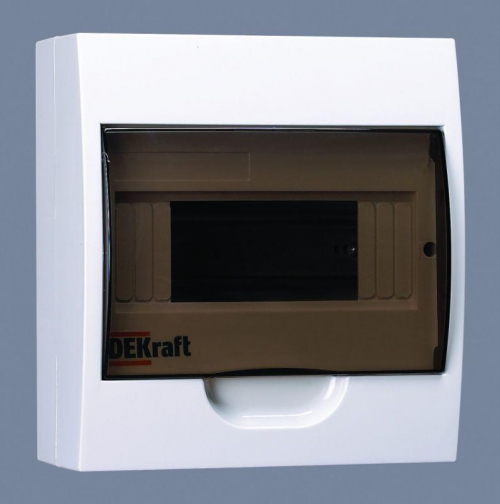 Корпус навесной ЩРН-П-8 20х18х10 8мод. IP41 пластик. DEKraft 31010DEK 31010DEK