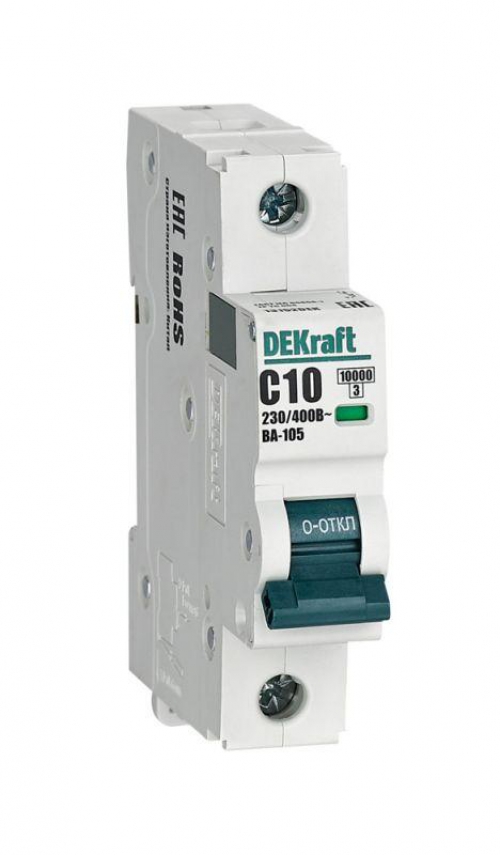 Выключатель автоматический модульный 1п C 10А 10кА ВА-105 DEKraft 13152DEK 13152DEK