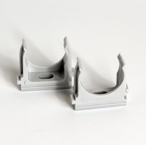 Держатель для труб (клипса) d25мм сер. (уп.100шт) TOKOV ELECTRIC TKE-LC-25-C06/100 TKE-LC-25-C06/100