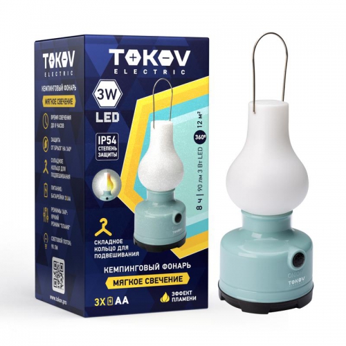 Фонарь кемпинговый на батарейках AAx3 TOKOV ELECTRIC TKE-KF-B-01 TKE-KF-B-01
