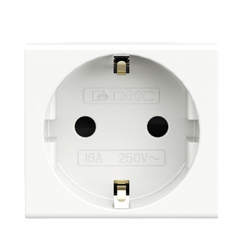 Розетка 1-м СП Viva 2мод. защ. шторки с заземл. бел. DKC 45005 45005