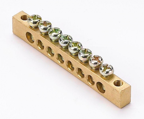 Шина нулевая 8 групп/крепеж по краям 6х9мм DEKraft 32002DEK 32002DEK