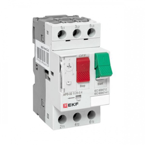 Выключатель автоматический для защиты двигателя АПД-32 0.25-0.4А EKF apd-me-0.4 apd-me-0.4
