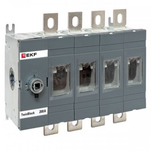 Рубильник 4п 200А без рукоятки управления TwinBlock EKF tb-s-200-4p tb-s-200-4p
