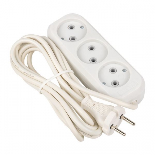 Удлинитель 3х3м без заземл. 10А IP20 Эксперт 2.2кВт ПВС 2х0.75 PROxima EKF UBA10-275-3-03 UBA10-275-3-03