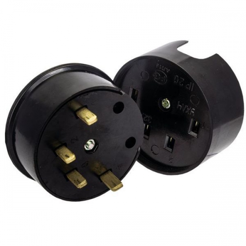 Разъем 1-м ОП РШ-ВШ 32А IP20 3P+PE 380В карболит. черн. PROxima EKF AS-380-O-04 AS-380-O-04