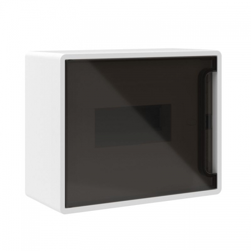 Щиток 8 мод. настенный FRAME с тонированной дверцей с 2 шинами PEN на 6 и 8 отв. бел. DKC F08W1WD F08W1WD