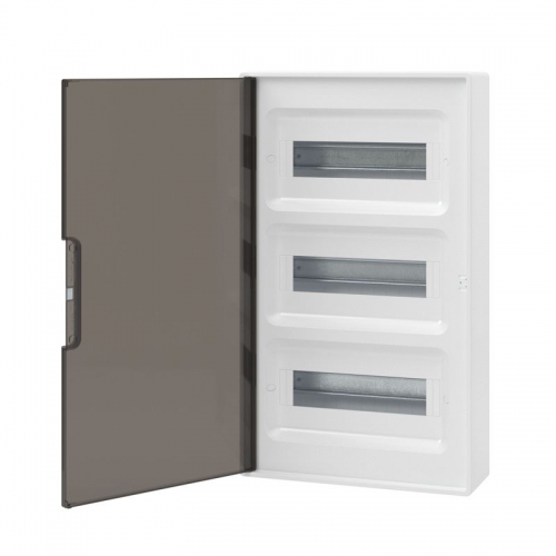 Щиток настенный 36мод. IP41 с тонированной дверцей с шинами PEN 2шт 8 отверст.+2шт 10 отверст. бел. DKC F36W1WD F36W1WD