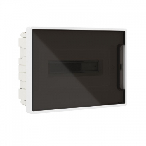 Щиток встраиваемый FRAME 12мод с тонированной дверцей с 2 шинами PEN на 6 и 8 отверст. бел. DKC F12B1WD F12B1WD